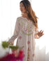 Aarti in Chikankari Kurta Set In Rayon - Beige